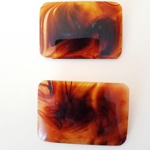Shoe Clips Buckles Vintage Faux Tortoiseshell